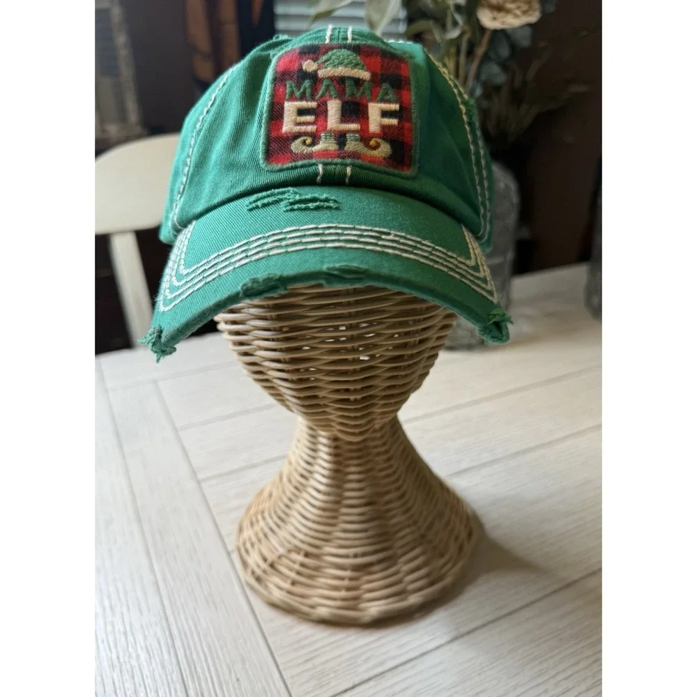 KBETHOS Christmas Holiday Mama Elf Washed Vintage Distressed‎ Baseball Cap Hat